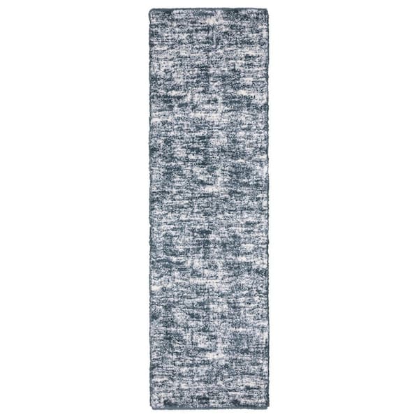 AVERLEY HOME Gale Blue/Ivory 2 ft. x 8 ft. Abstract Etched Lines Gridwork Polyester Indoor Runner Area Rug