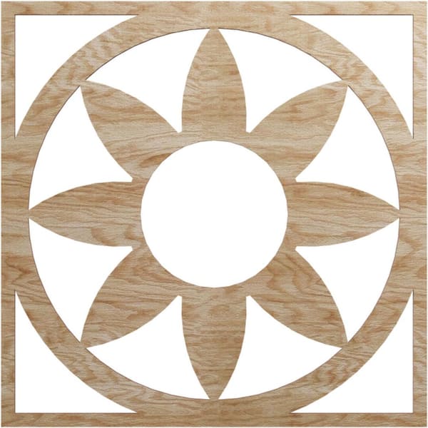 Ekena Millwork 0.25 in. x 24 in. x 24 in. Wood (Red Oak) Medallion Moulding