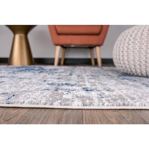 Contemporary Abstract Circle Design Brown 5 ft. x 8 ft. Indoor Area Rug