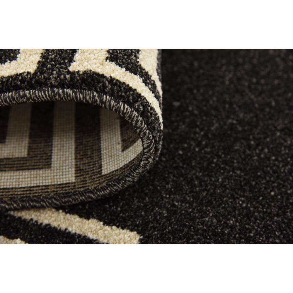 Athens Charcoal Black 3'3" x 5'3" Geometric Synthetic Area Rug