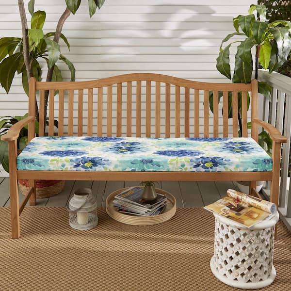 Sorra Home Gardenia Seaglass Indoor/Outdoor Corded Bench Cushion 56in x 19.5in x 2in