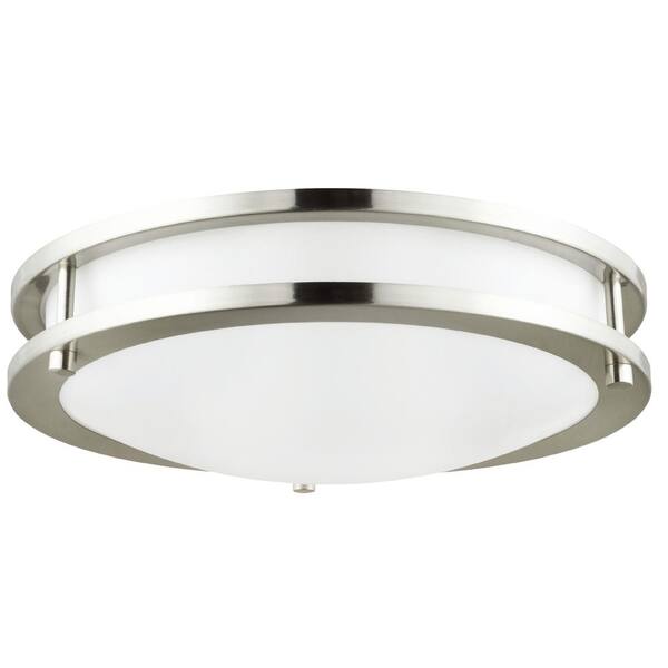 ENERGETIC LIGHTING E3FMB LED 12 in. Brushed Nickel Round Double