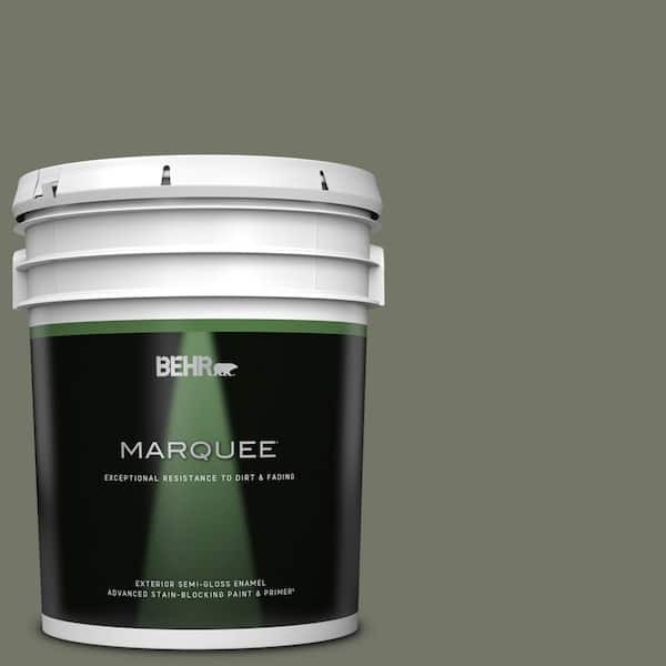 BEHR MARQUEE 5 gal. #PPU10-19 Conifer Green Semi-Gloss Enamel Exterior Paint & Primer