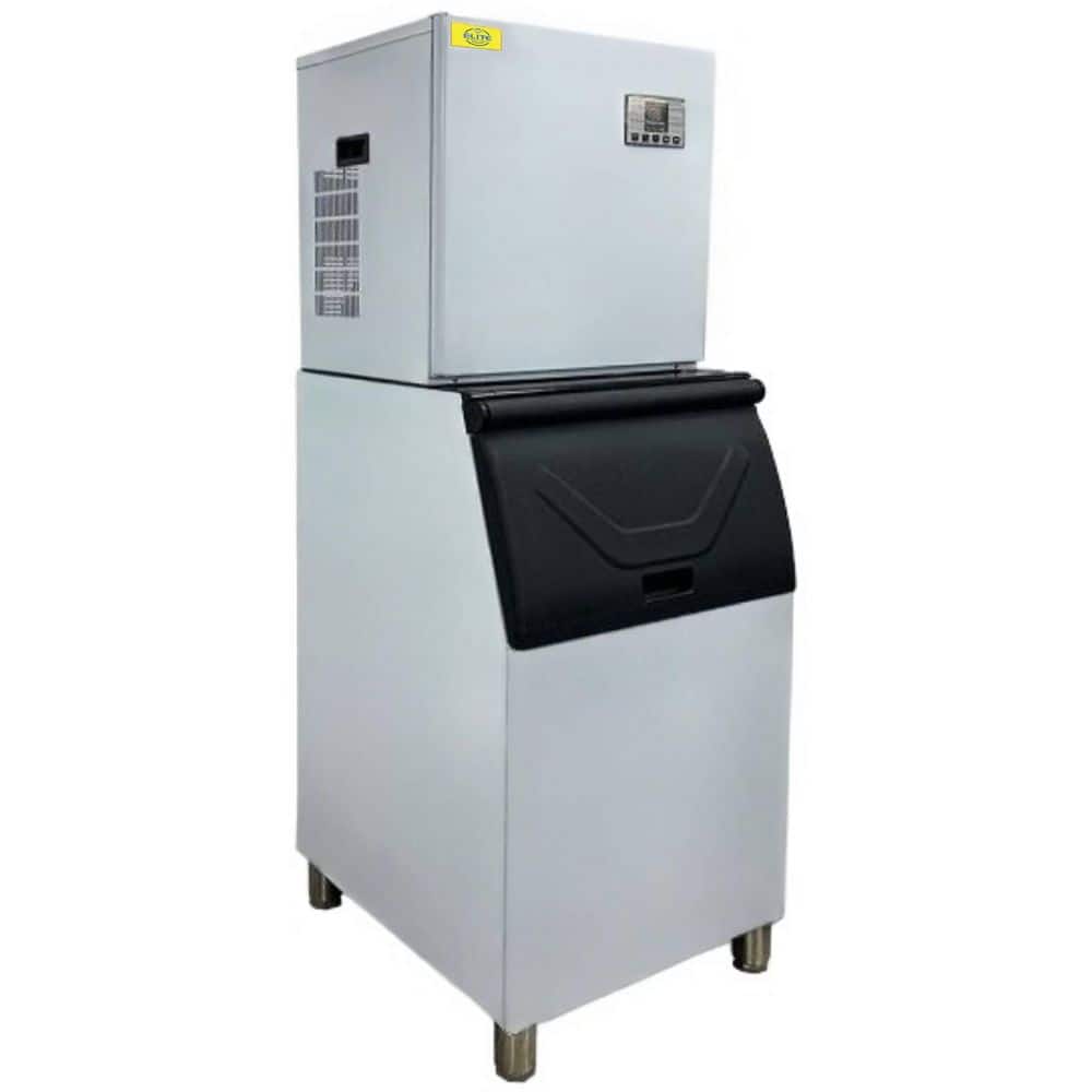 25 in. 460 lbs. Commercial Freestanding Air Cooled Ice Maker EM2100 in Stainless Steel with 300 lbs. Large Storage Bin