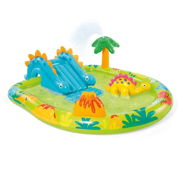 Intex Little Dino Dinosaur Plastic Themed Inflatable Backyard Pool Play  Center, Multi-Color 57166EP - The Home Depot