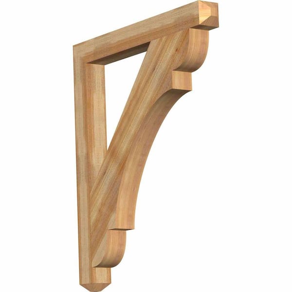 Ekena Millwork 4 in. x 44 in. x 38 in. Western Red Cedar Olympic Craftsman Rough Sawn Bracket