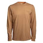 Base Plate Men's XL Dark Wheat Long Sleeve Pocket Work T-Shirt