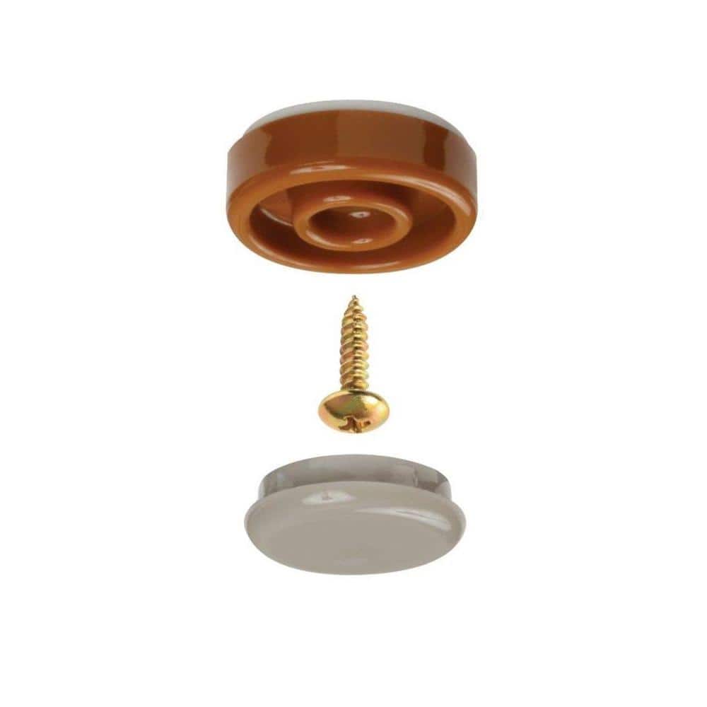 Caramel and Gray Self-Stick or Screw-On Floor Protector Glides (Set of 8)