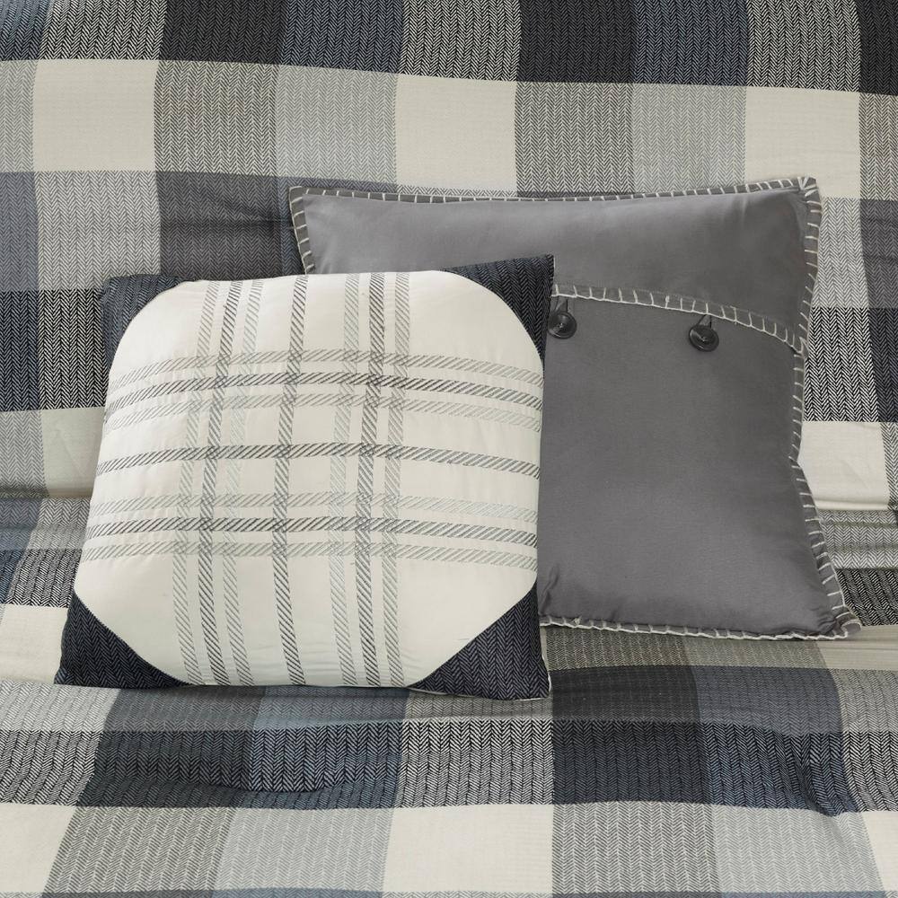 Gray King Herringbone Microfiber Comforter Set
