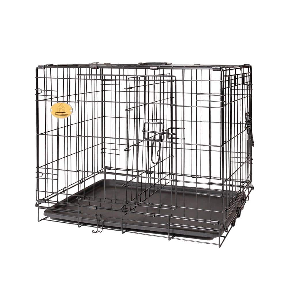 2 Door Black Strong Tough Metal Dog Pet Crate Cages Folds Flat. Ideal for  car travel.
