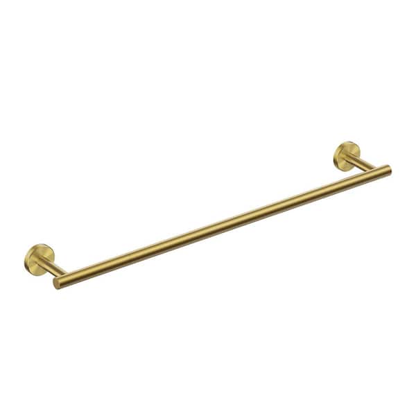 FORIOUS 24 in. Wall Mounted Single Towel Bar in Brushed Gold