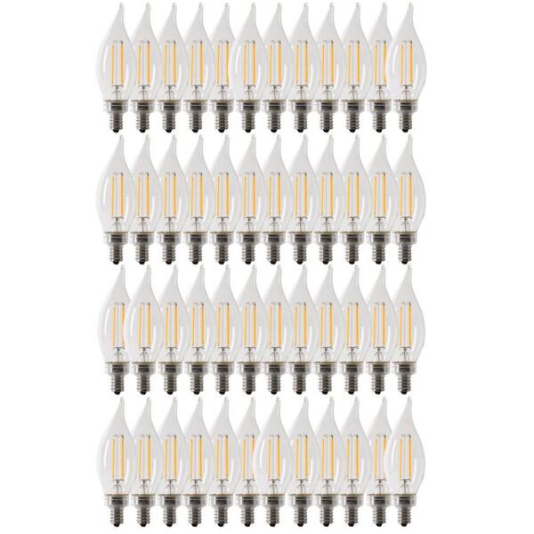 Seentech 6 Pack Diable War Aber CA10 C35 LED Candelabra Bulbs 2700K - Flae Tip, E12 Base...