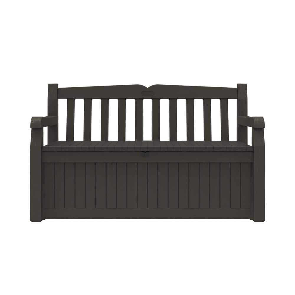 Noir Resin Outdoor Double Seating Storage Bench