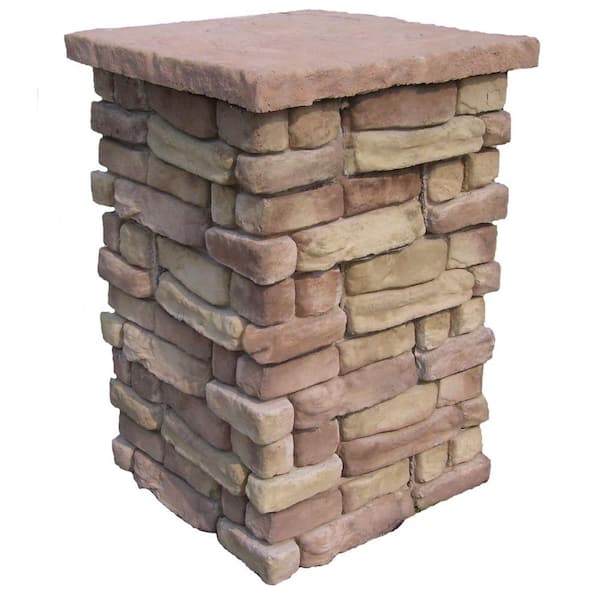 Natural Concrete Products Co Random Stone Brown 36 in. Outdoor Decorative Column