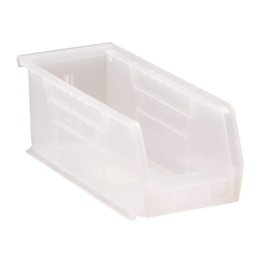 c e ll a Set of 3 Clear Stackable Storage Bins with Dividers 