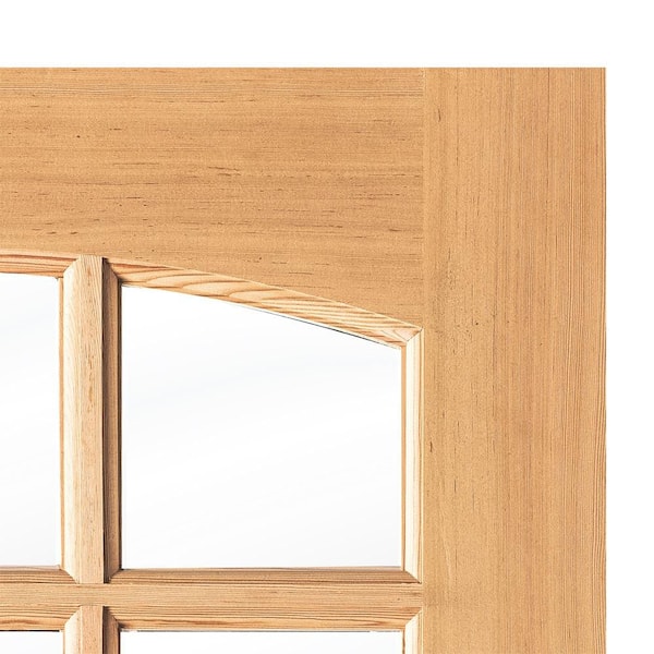 DIY RTA Kit 36 in. x 80 in. Right-Hand/Inswing 6-Lite Arch Clear Glass Clear Stain Hemlock Wood Front Door VG