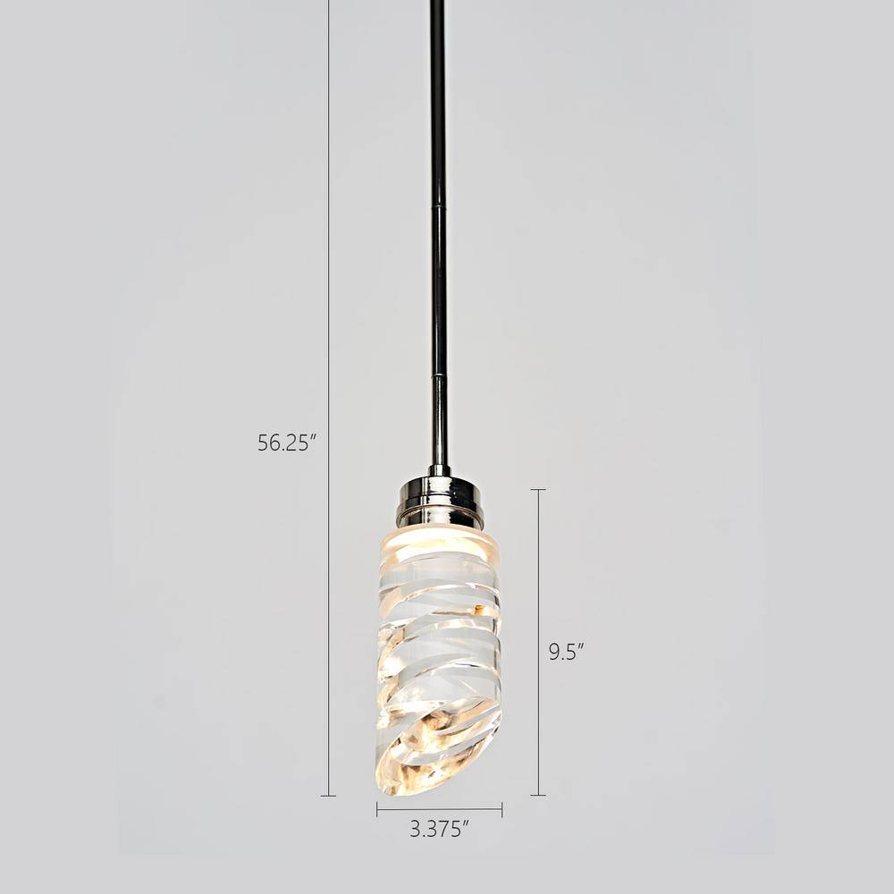 Elegant Mini LED Crystal Pendant Light in Polished Nickel