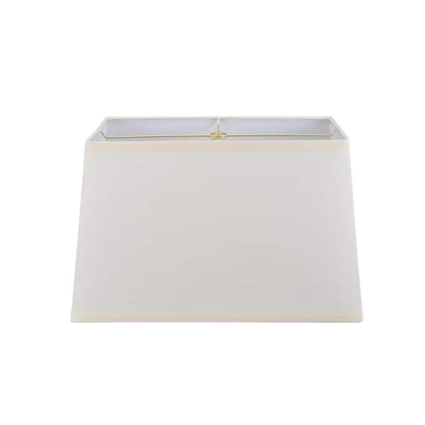 White Hardback Rectangular Lamp Shade, Rectangular Lamp Shades Off White