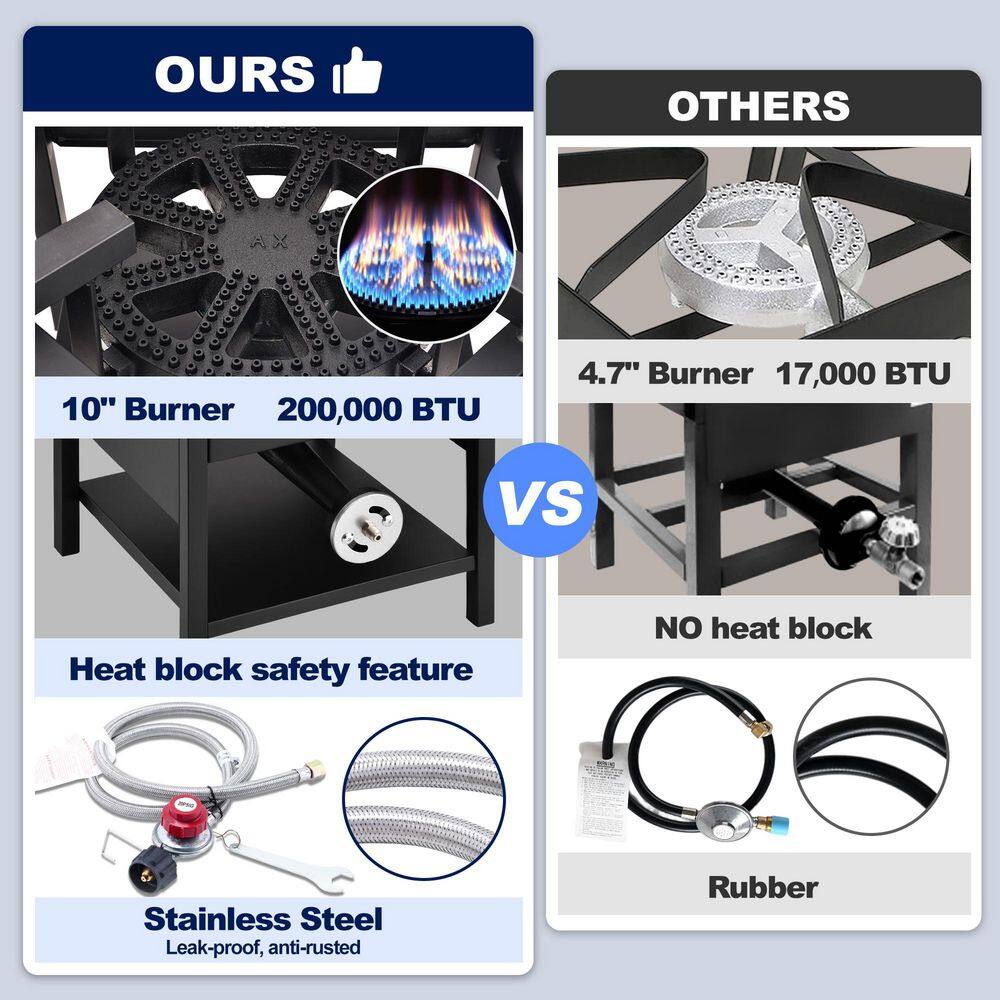 Heavy Duty Black Cast Iron Propane Single Burner Stove