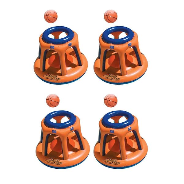 SWIMLINE Orange Basketball Hoop Giant Inflatable Fun Swimming Pool Toy (4-Pack)