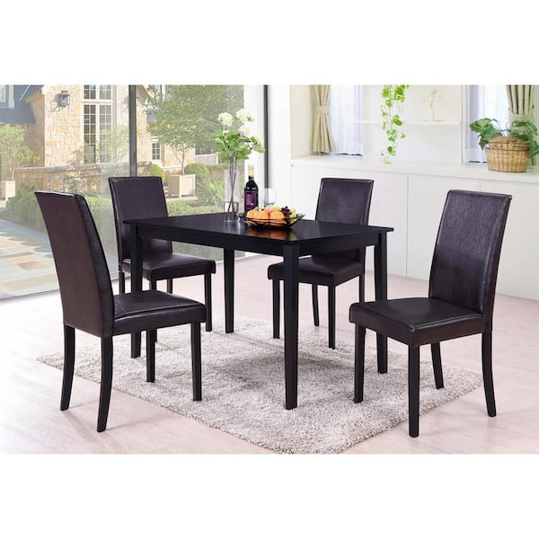 Faux Leather Parsons Chairs Set, Best Leather Dining Room Chairs