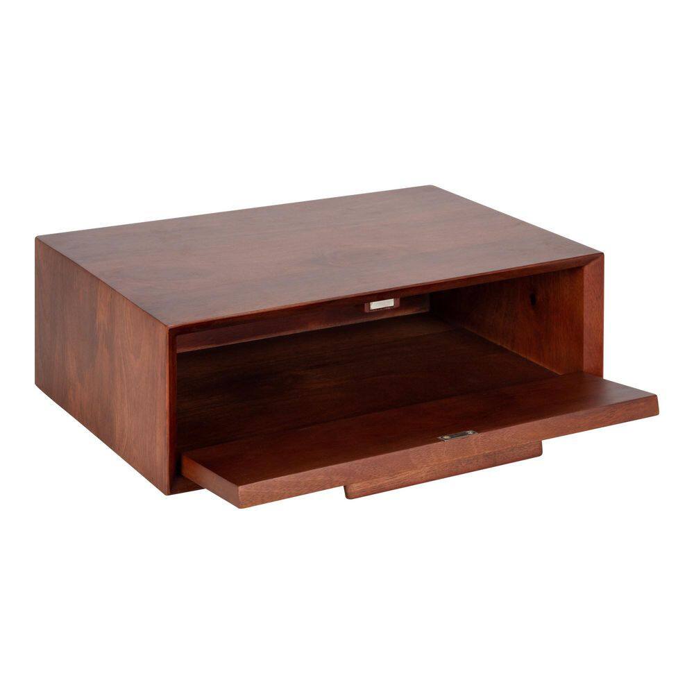 McCutcheon Handcrafted Mango Wood Floating Shelf in Walnut Brown
