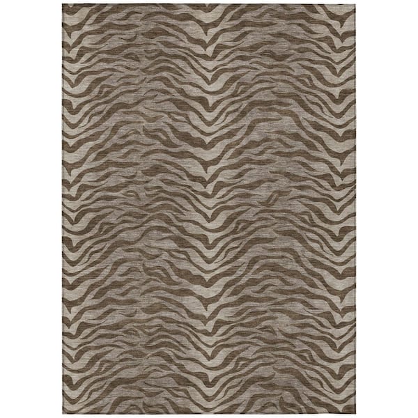 Chantille Machine Washable Indoor/Outdoor Abstract ACN2925 Chocolate 5 ft. x 7 ft. 6 in. Area Rug