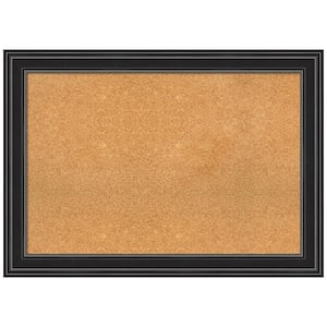 Ridge Black 41.50 in. x 29.50 in. Framed Corkboard Memo Board