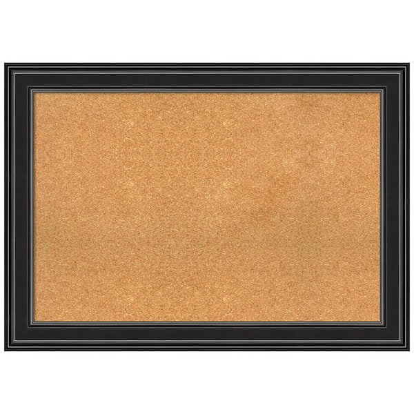 Amanti Art Ridge Black 41.50 in. x 29.50 in. Framed Corkboard Memo Board