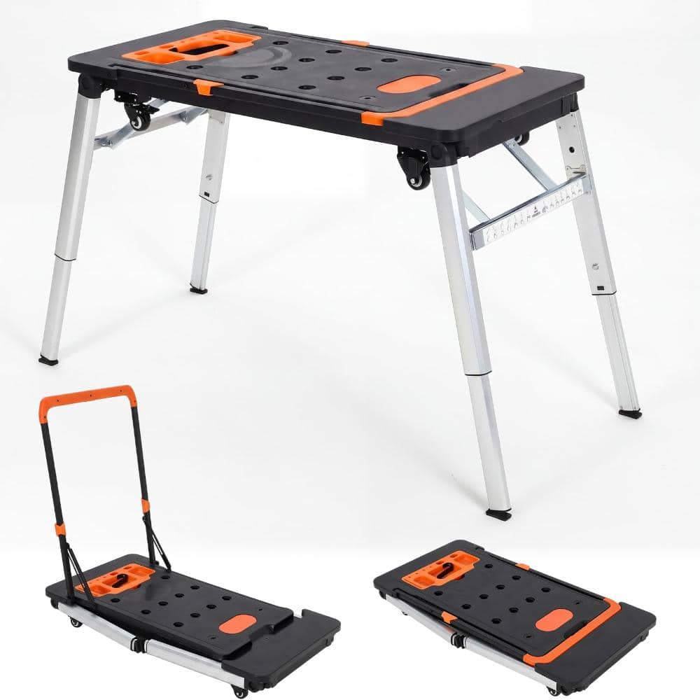 7-in-1 Folding Workbench & Portable Rolling Table with Wheels - Converts to Sawhorse, Platform, Dolly, Hand Truck price history on PriceWatchPro