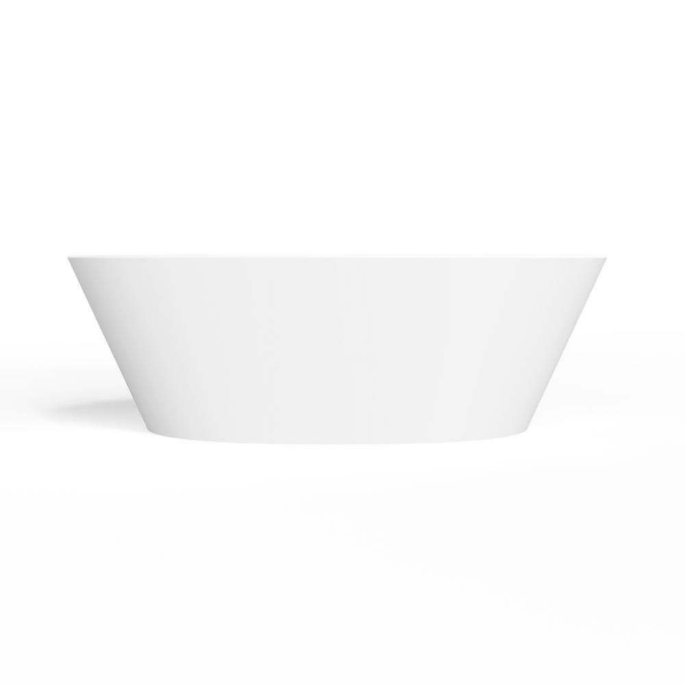 67 in. x 34 in. Stone Resin Solid Surface Freestanding Soaking Bathtub with