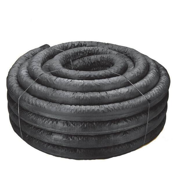 Advanced Drainage Systems 4 in. x 100 ft. Singlewall Perforated Drain Pipe with Filter Sock