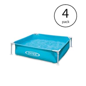Mini Frame Kids Rectangle 48 in. x 48 in. x 12 in. Deep Beginner Kiddie Swimming Pool (4-Pack)
