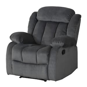 Madison Charcoal Gray with Blue Reclining Chair