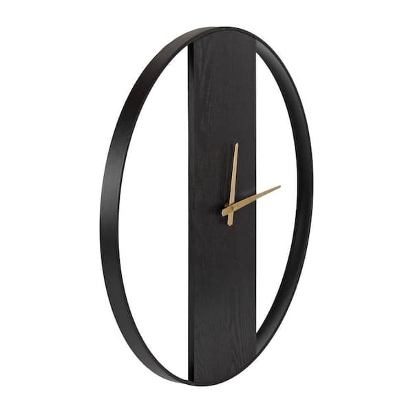 Kate and Laurel Ladd Black Analog Metal Wall Clock