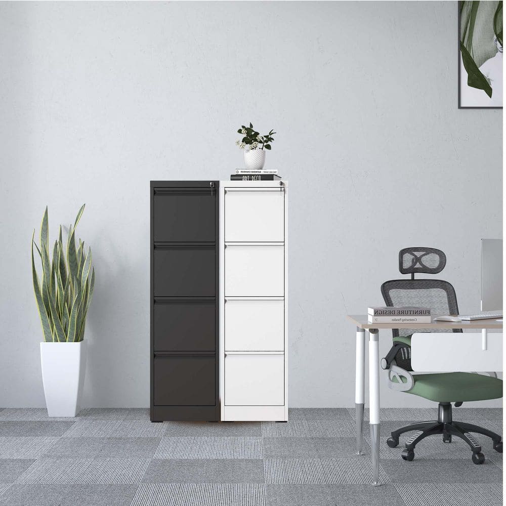4-Drawer Black Metal 15 in. W Vertical File Cabinet Storage Cabinet with Lock for Office Home price history on PriceWatchPro