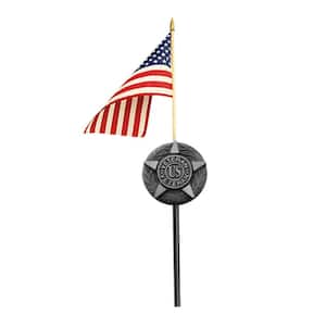 12 in. x 18 in. Polycotton U.S. Flag Grave Marker Set
