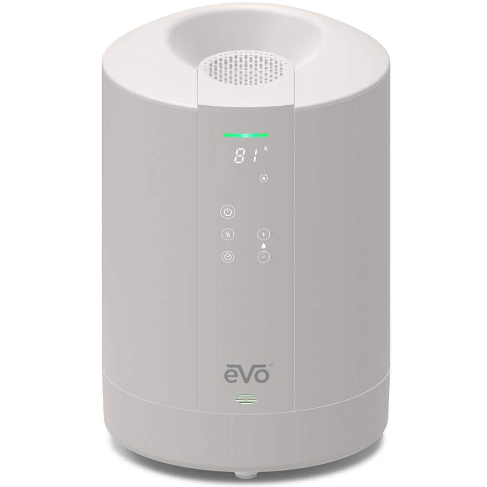 Evo White Evaporative Tabletop Humidifier with Digital Monitoring
