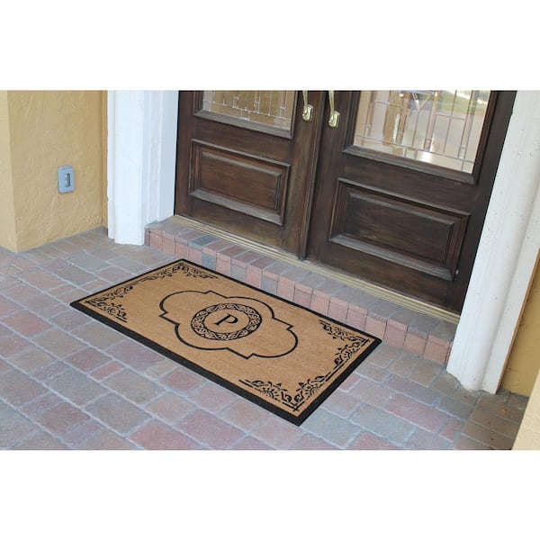 A1 Home Collections A1HC Bronze 23 in x 38 in Rubber and Coir Door Mat  Floral Border Dirt Trapper Heavy Weight Large Doormat A1HC029_Plain - The  Home Depot