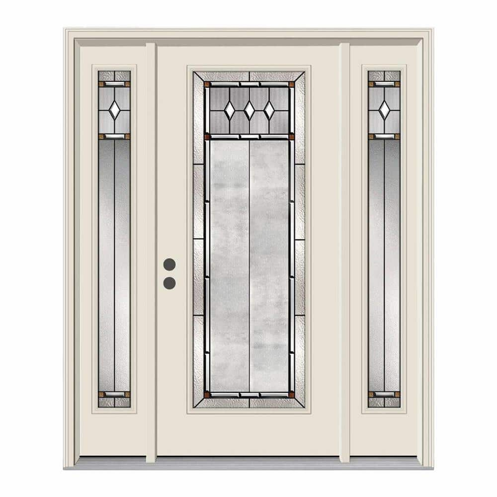 JELD-WEN 66 in. x 80 in. Full Lite Mission Prairie Primed Steel Prehung  Right-Hand Inswing Front Door with Sidelites H31391 - The Home Depot