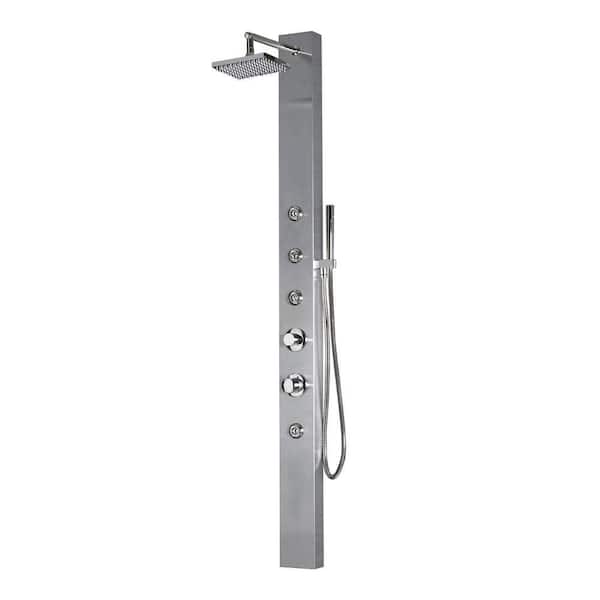 Ariel 4-Jet Shower Panel System in Silver (Valve Included)