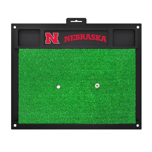 FANMATS NCAA University of Nebraska 17 in. x 20 in. Golf Hitting Mat