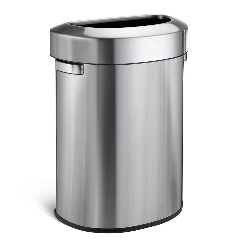 18 Gal. Semi-Round Stainless Steel Commercial Trash Can with Removable Open Top Lid, Silver price history on PriceWatchPro