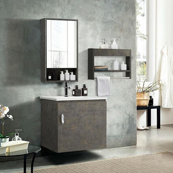 Gymax 18 In Modern Wall Mounted, Designer Bathroom Wall Cabinets