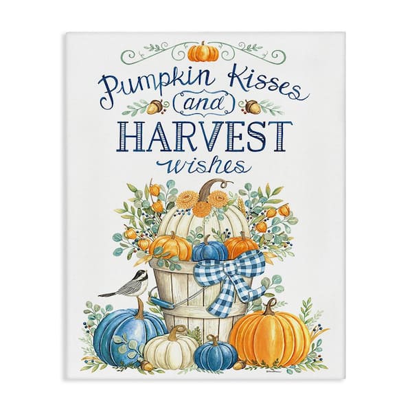 Harvest Wishes Pumpkins byDeb Strain 1 Piece Unframed Graphic Print Nature Poster Art Print 30 in. x 24 in.