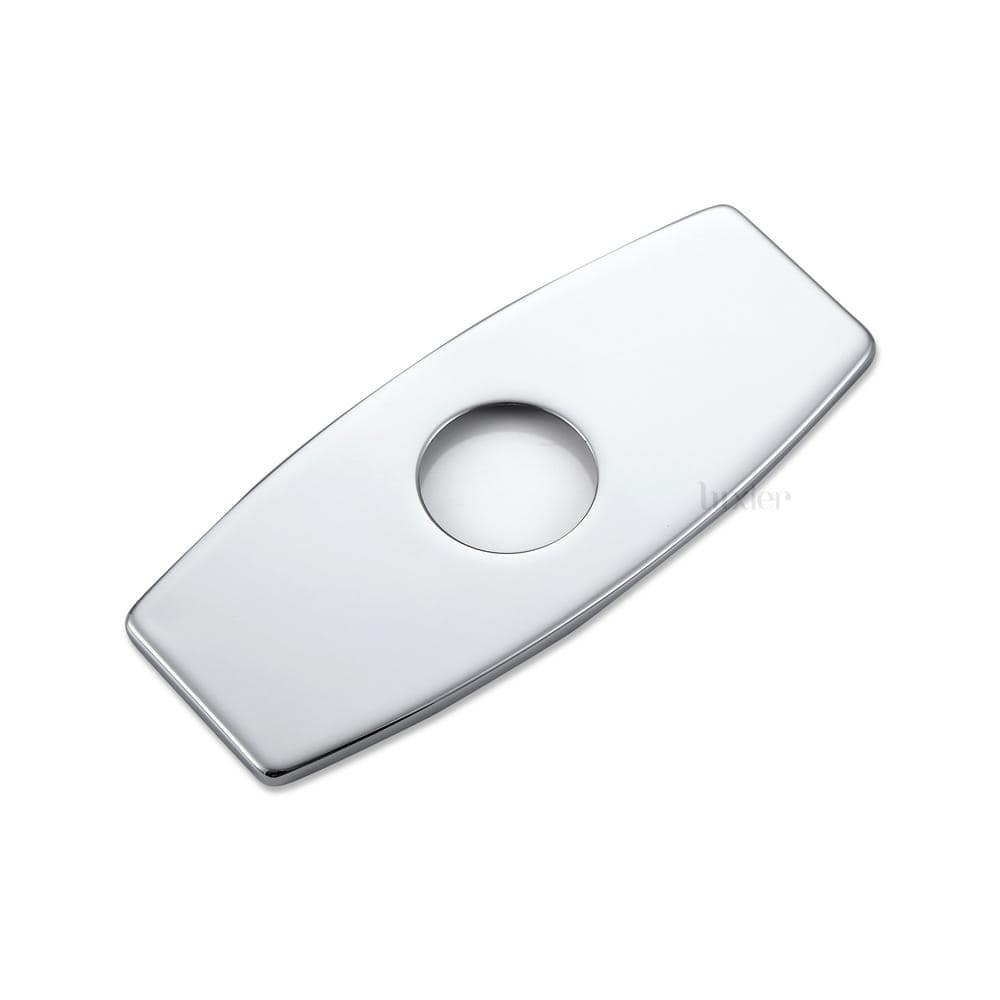 6.25 in. x 2.6 in. x 0.25 in. Brass Bathroom Vessel Vanity Sink Faucet Hole Cover Deck Plate Escutcheon in Chrome price history on PriceWatchPro