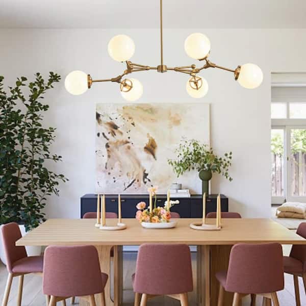 Y'INSP Aureon 6-Light Modern Matte Brass Sputnik Style Branch