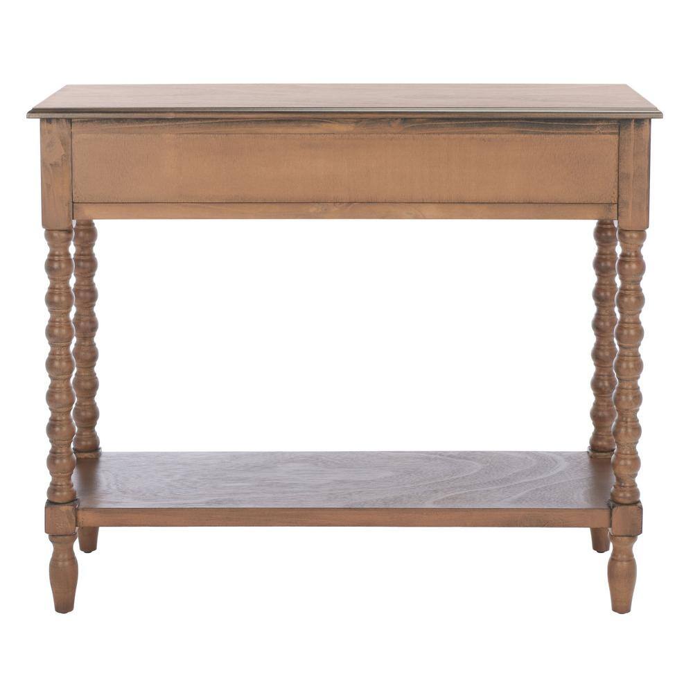 Athena Farmhouse 40" Brown Wood Console Table with Storage