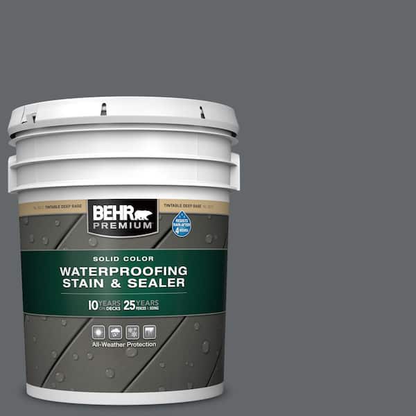 BEHR PREMIUM 5 gal. #PFC-65 Flat Top Solid Color Waterproofing Exterior Wood Stain and Sealer