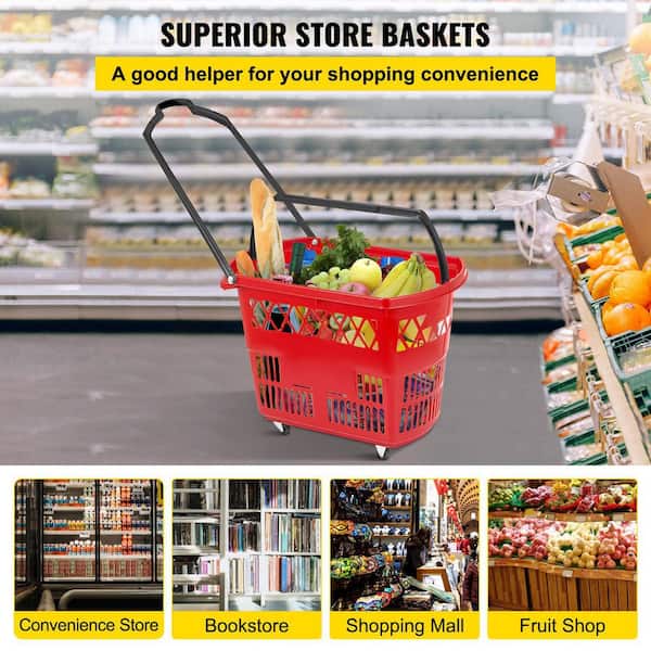 Plastic Shopping Basket Fruit and Vegetable Shopping Basket Home Shopping Basket for Home, Size: 29x21x20CM